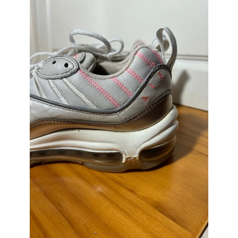 Nike Air Max 98 Women's Shoes White Rose Gold Pink‎ Silver Size 7.5